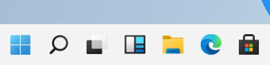 Medium Windows 11 taskbar (TaskbarSi = 1)