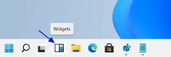 Widgets button on the Windows 11 taskbar