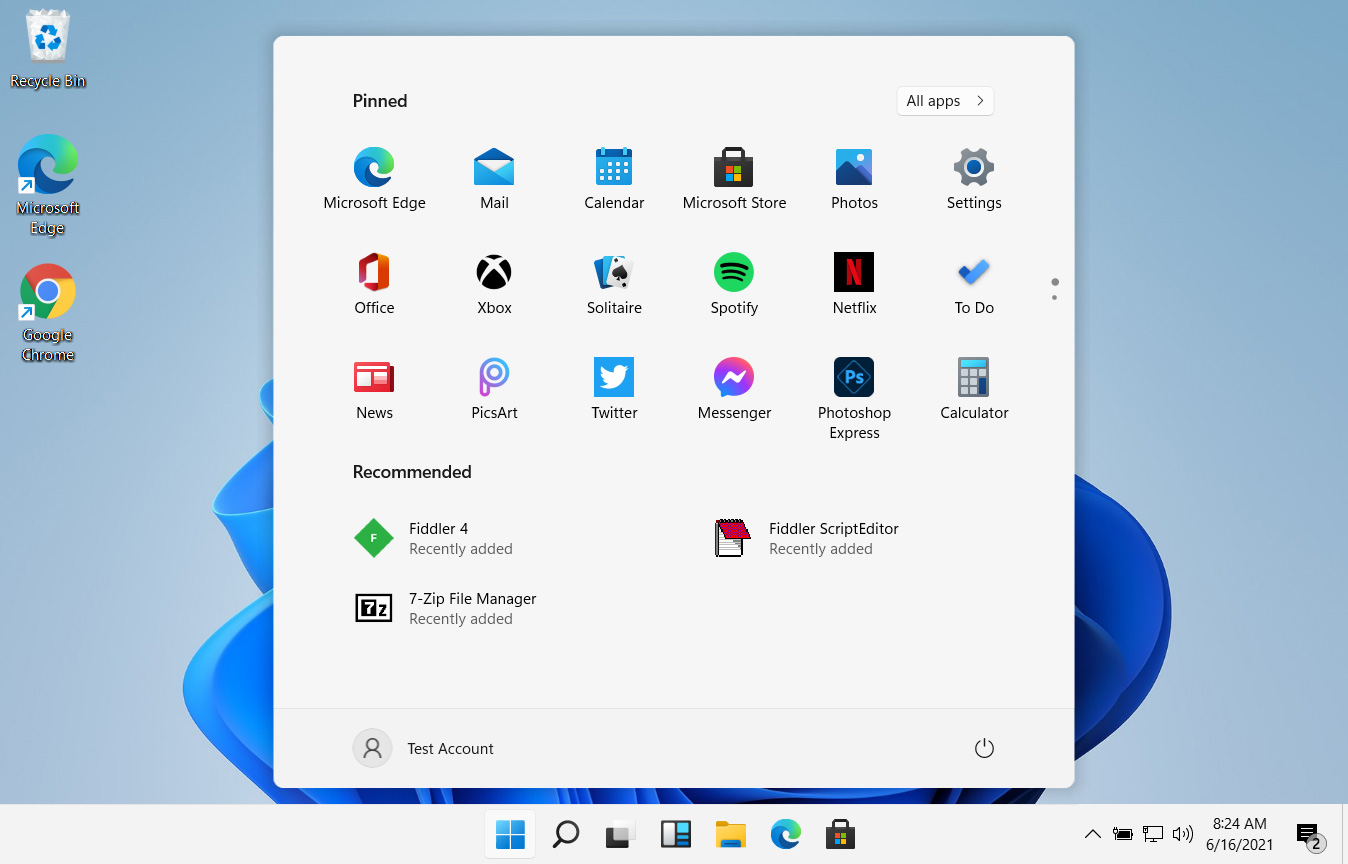 Windows 11 Start Menu