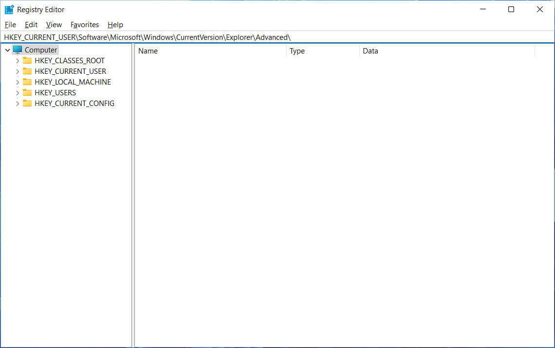 Enter path into the Registry Editor