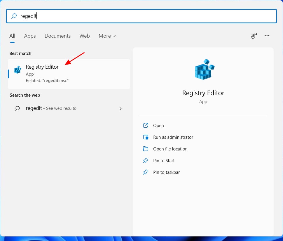 Open Registry Editor