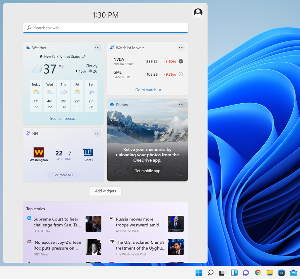 Windows 11 Widgets feature
