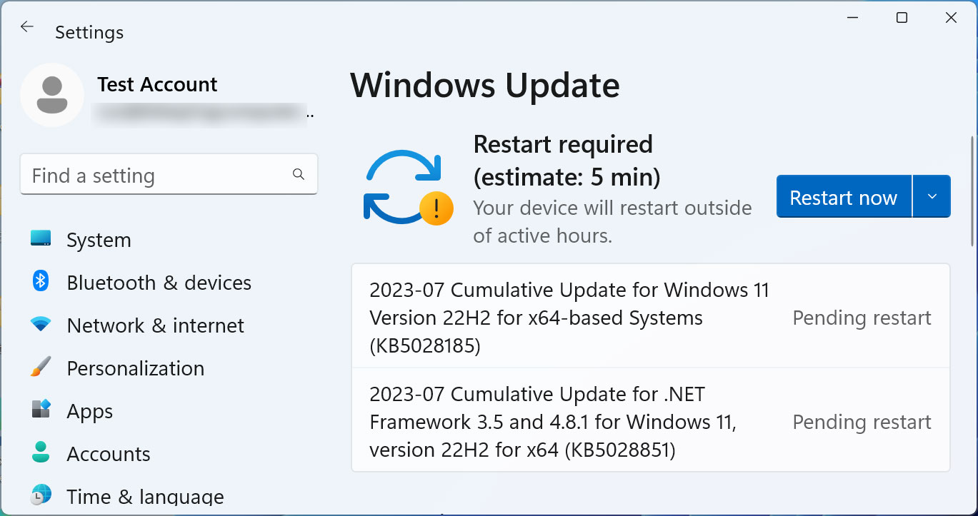 Windows 11 Cumulative Update KB5028185
