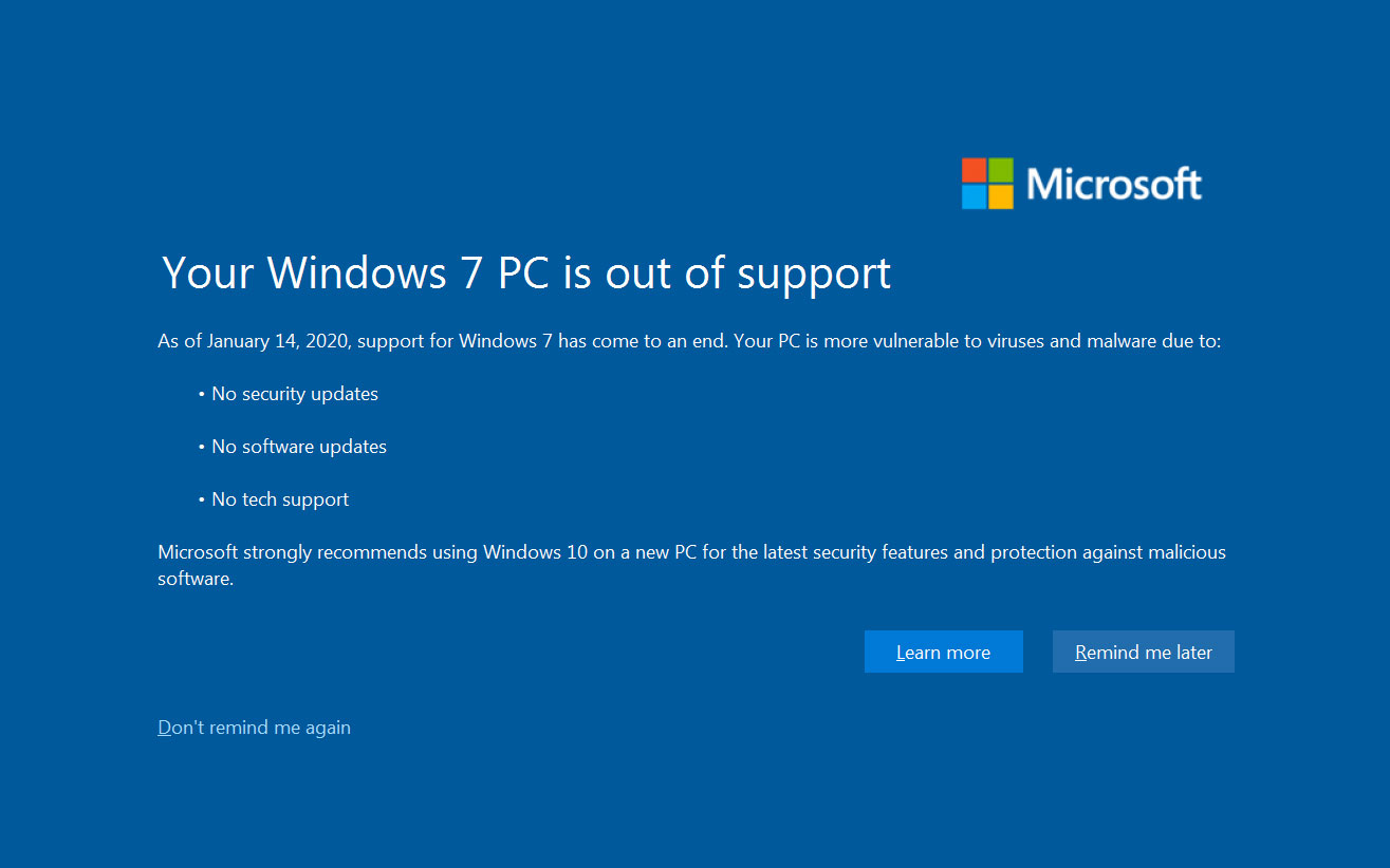 Image result for windows 7 end of support