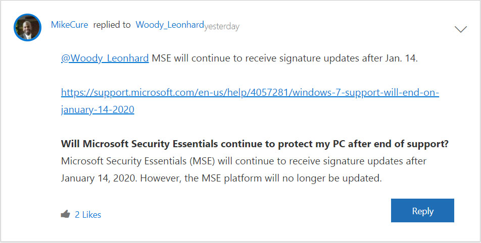 Microsoft Post in AMA