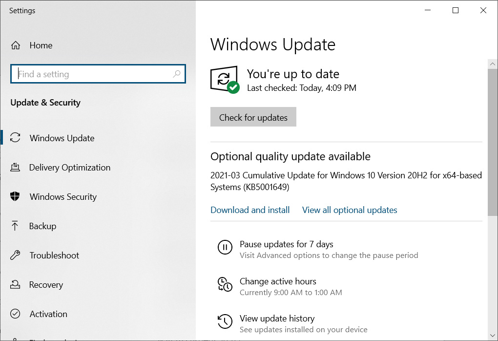 Windows 10 KB5001649 update available again