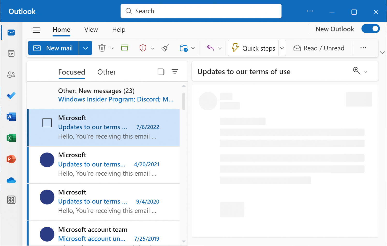 Aplikasi Microsoft Outlook baru