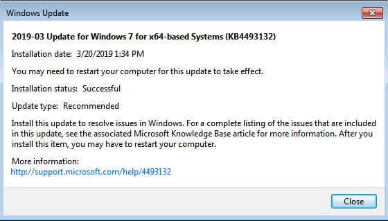 KB4493132 Update