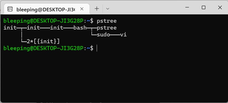 WSL, init'i sistem ve servis yöneticisi olarak çalıştırıyor