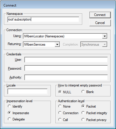 Connect to Namespace