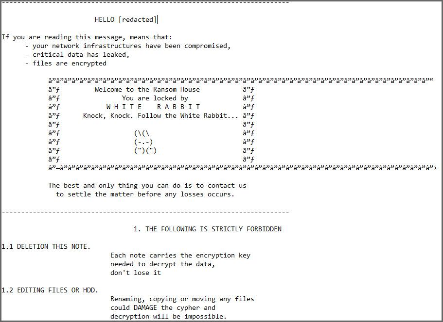 Whtie Rabbit ransomware