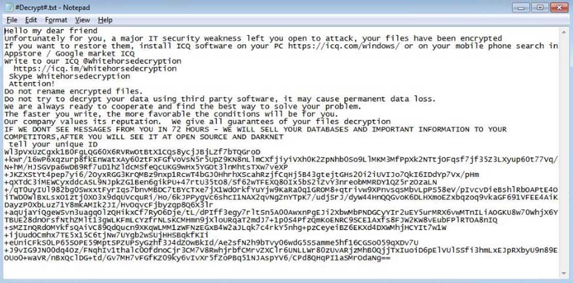 WhiteHorse ransomware