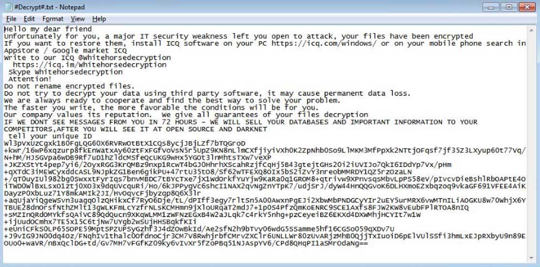 WhiteHorse ransomware