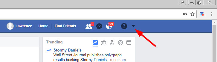 Open Facebook Menu