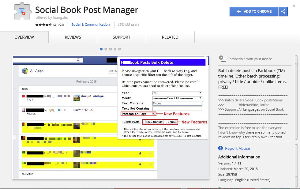 Social Book Post Manager Extension