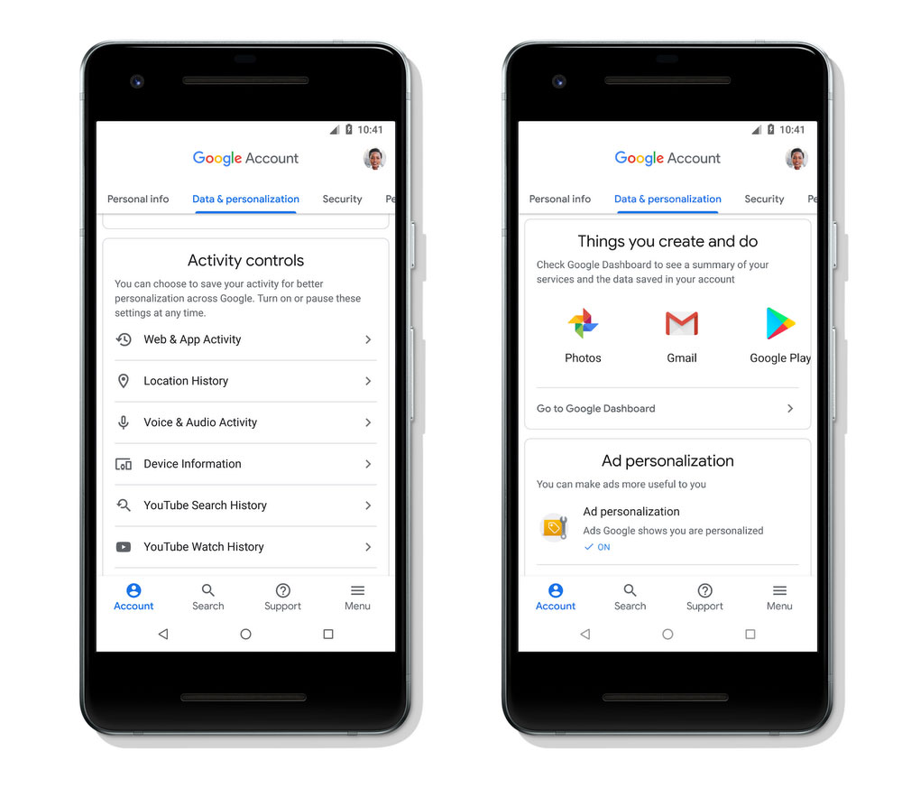 New Privacy Sections