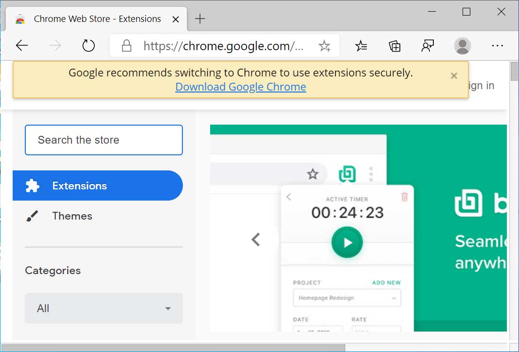 Microsoft Edge has a new poll that pops up when you download Google Chrome