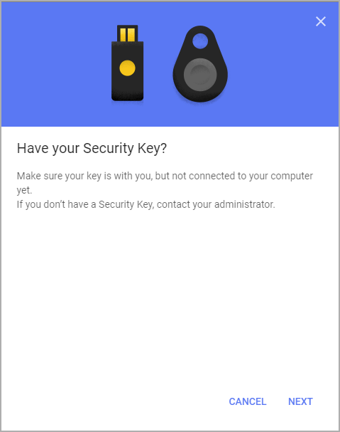 Setup Security Key in Google Account