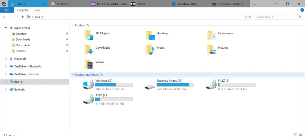 Windows 10 Finally Adding Tabs To File Explorer