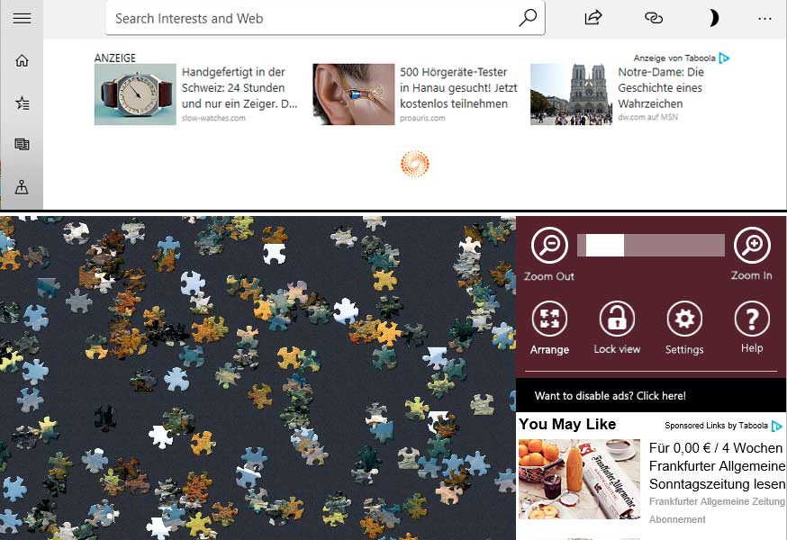 German Ads in Microsoft News and Microsoft Jigsaw