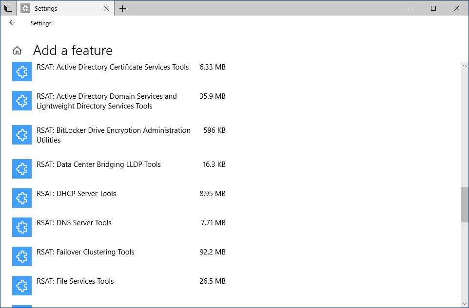 install rsat tools windows 10 20h2