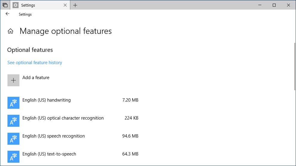 Manage Optional Features