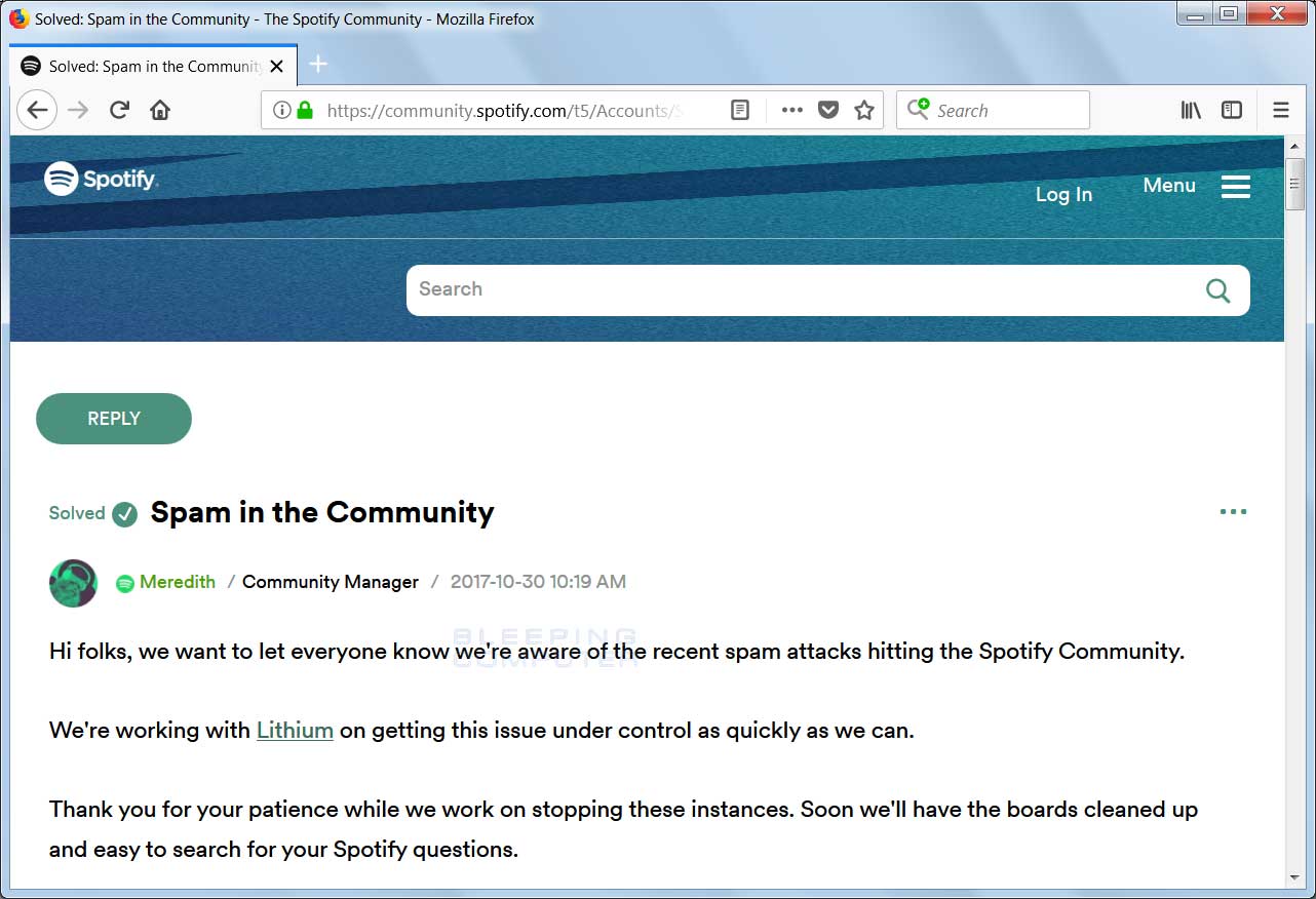 Tech Support Scammers Invade Spotify Forums To Rank In Search Engines