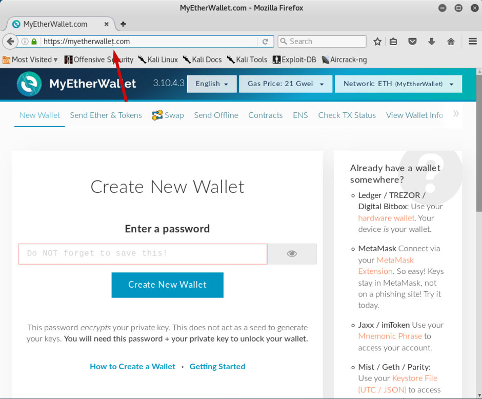 Fake MyEtherWallet Site