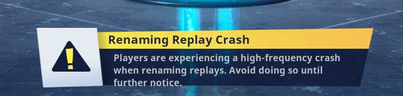 rename notice - fortnite bug crash