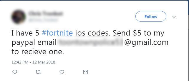 Fake Fortnite-Invite