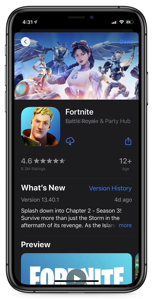 fortnite download ios app store