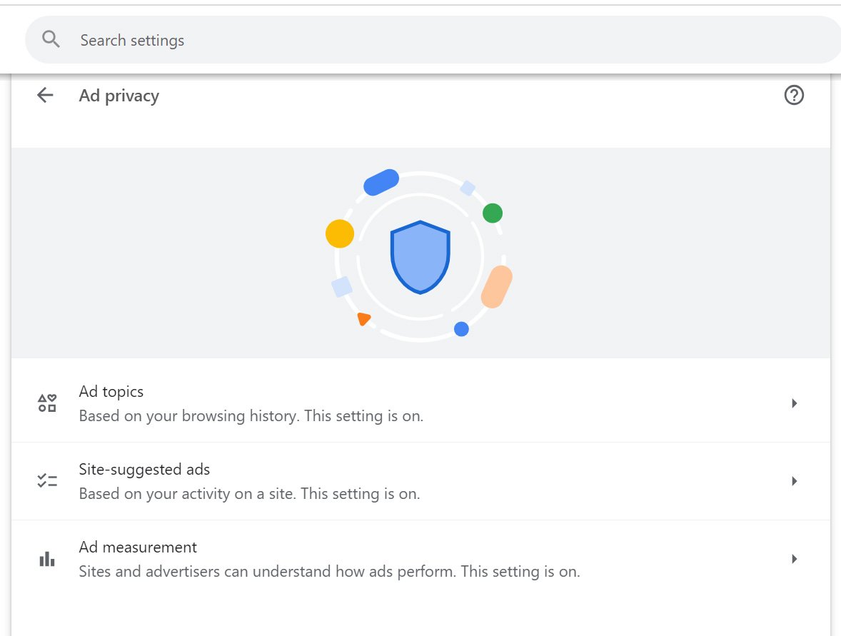 Google Chrome Ad privacy settings