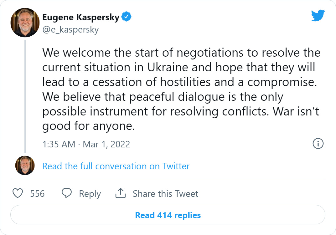 Tweet de Eugene Kaspersky