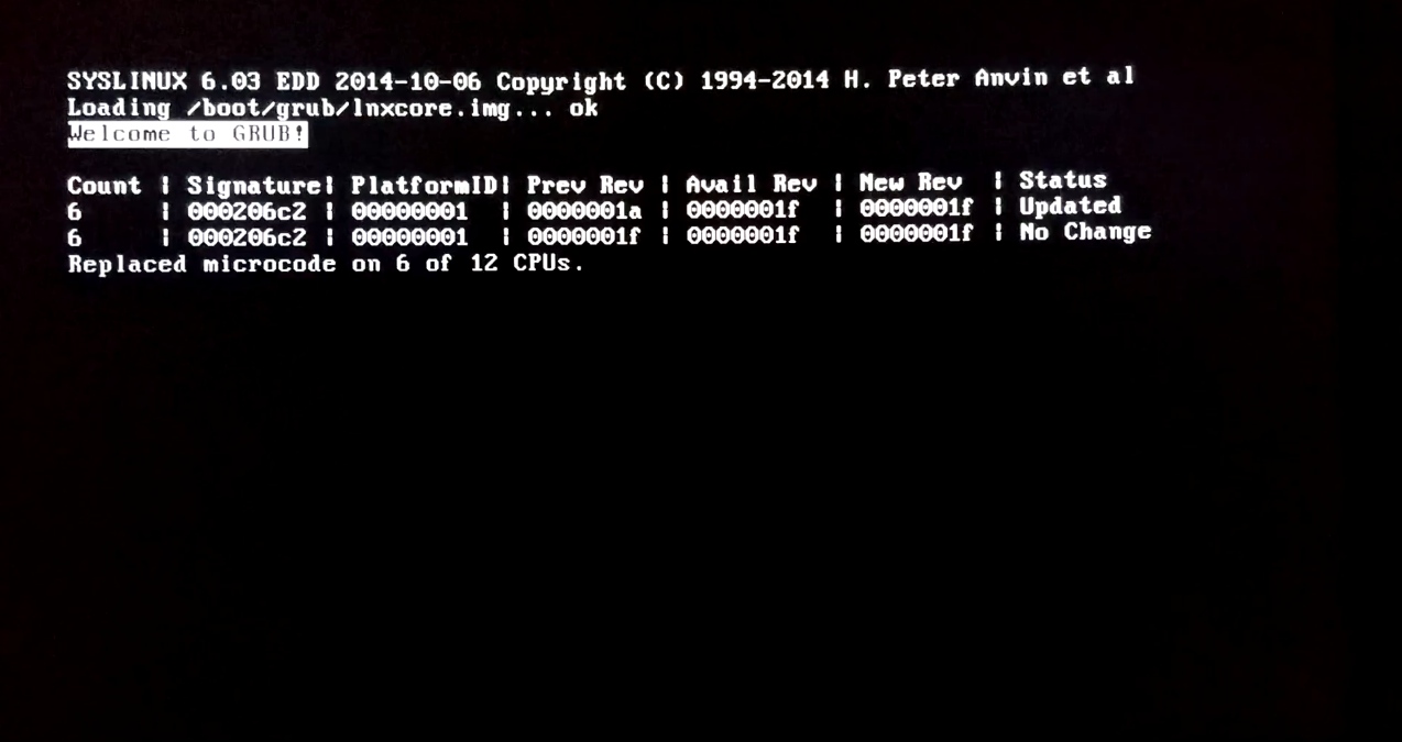 Intel Microcode Boot Loader