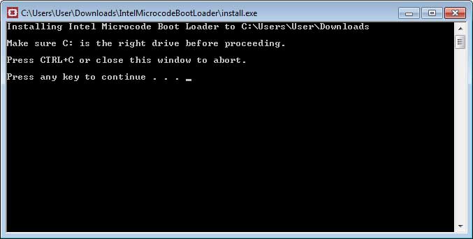 Intel Microcode Boot Loader batch file