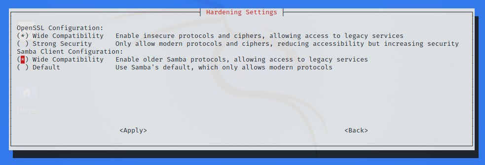 Samba wide compatibility setting