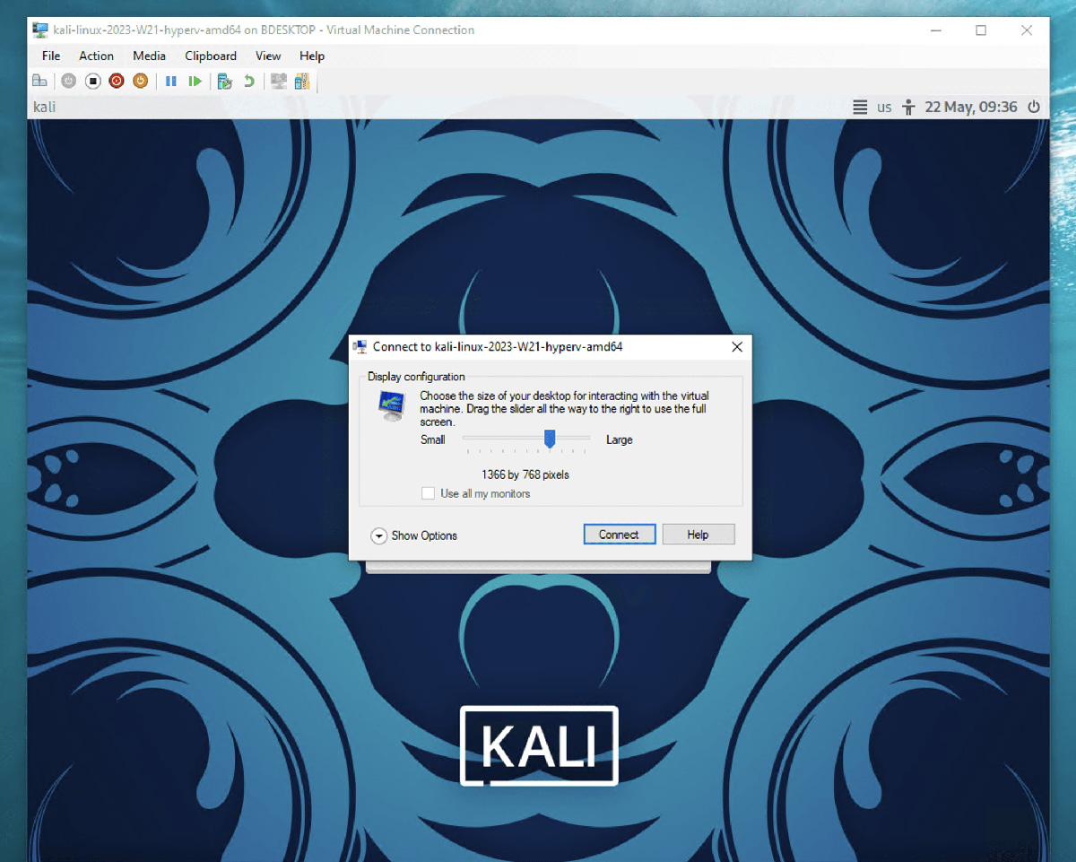 Resize Kali Linux in Enhanced Session Mode