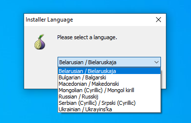 Malicious Tor Browser language pack