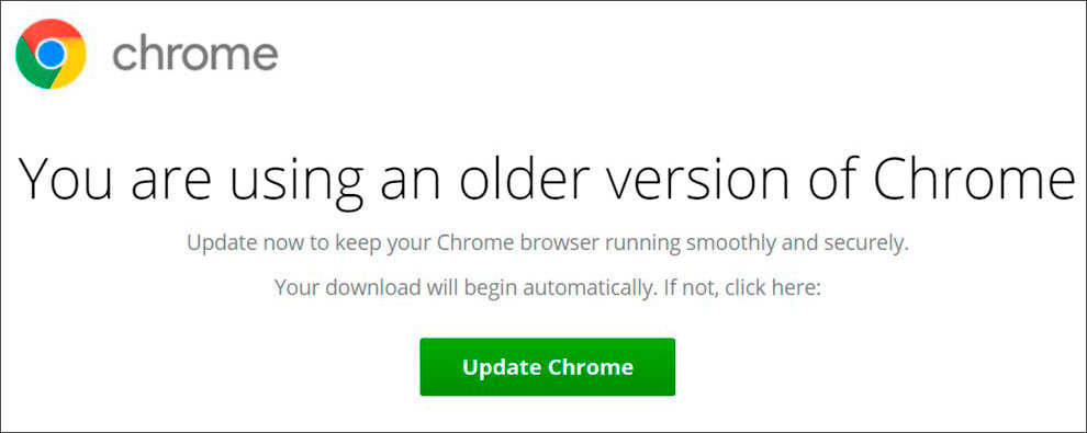 Fake Chrome Browser Update