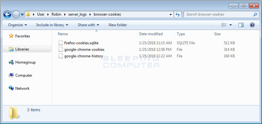 Browser Cookies Folder