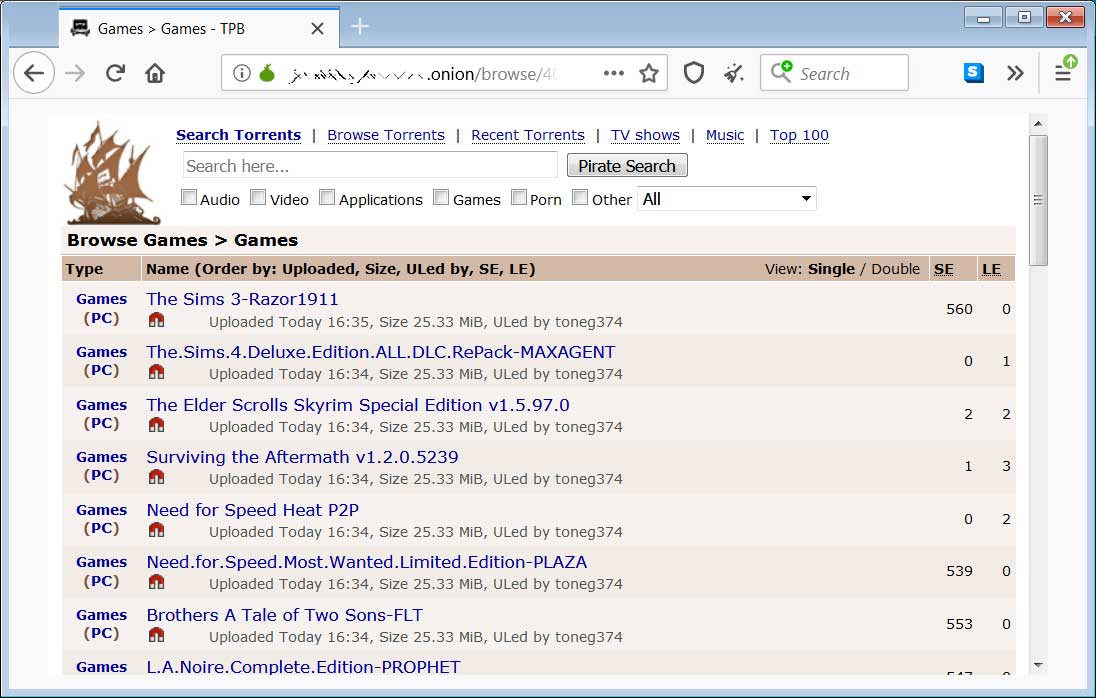 Torrent site pushing copyrighted games