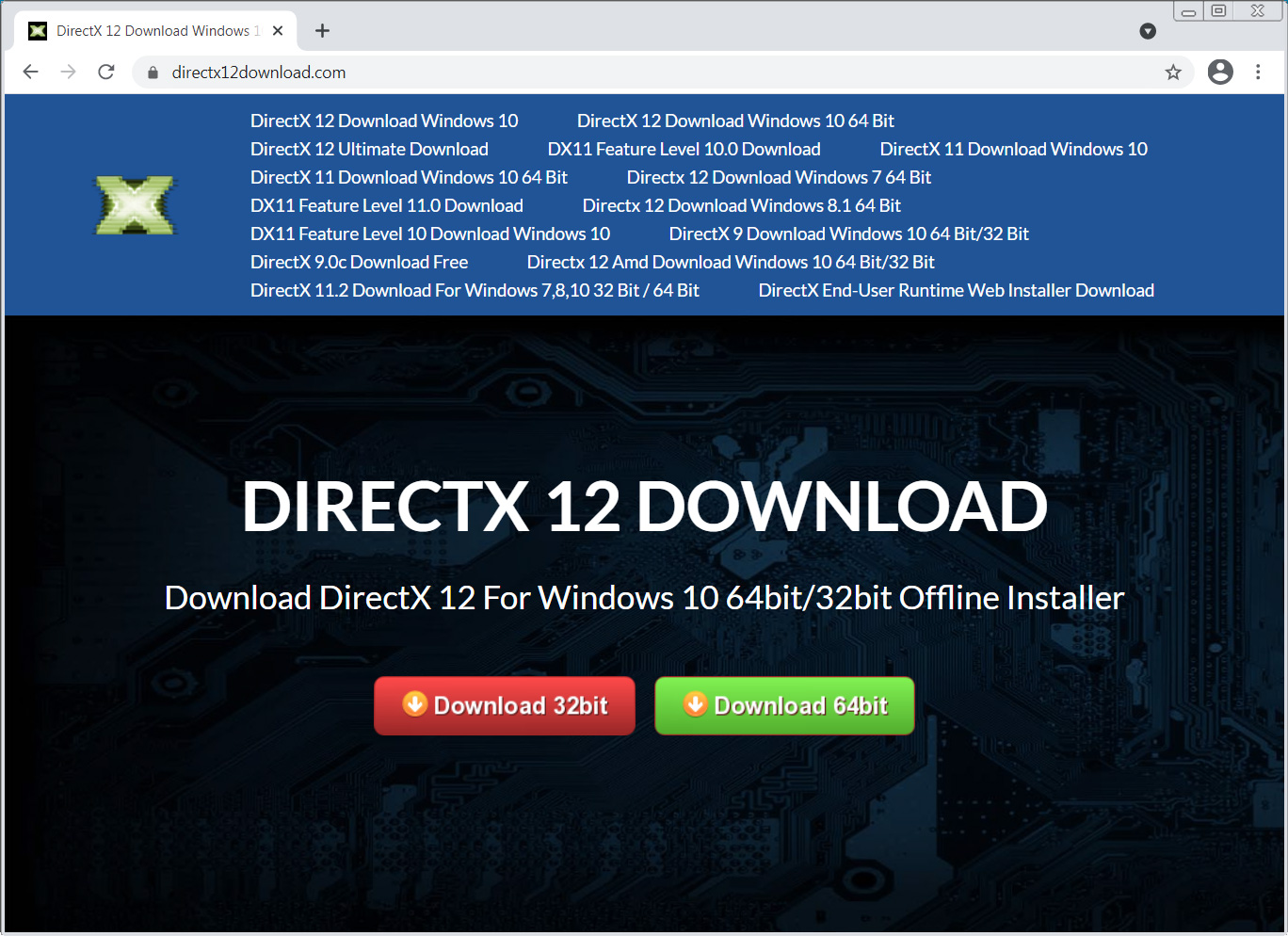 Fake Microsoft DirectX 12 site pushes crypto-stealing malware