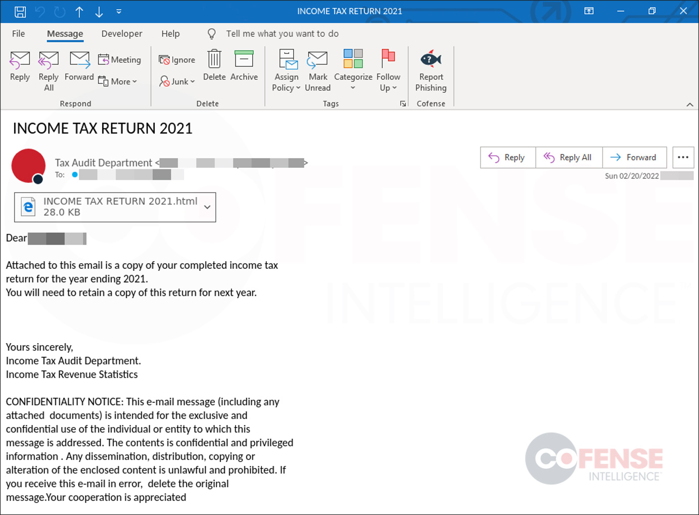 Another Emotet 2022 tax season phishing email