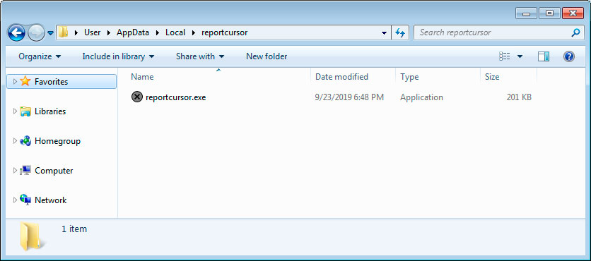 Emotet running as reportcursor.exe