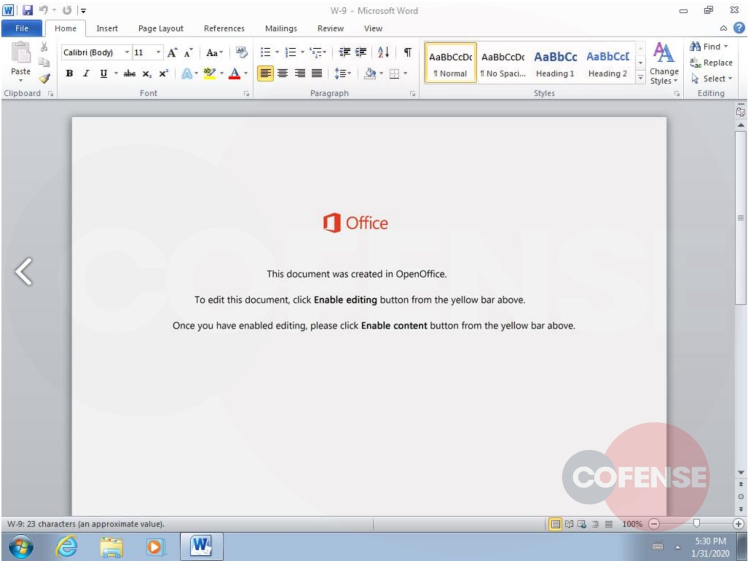 Emotet Word Document