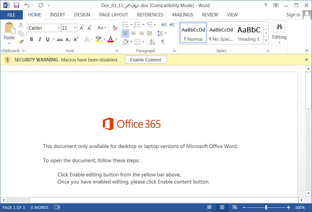 Malicious Email Attachment
