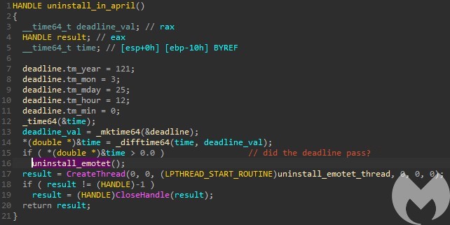 Function to uninstall on April 25th, at 12:00